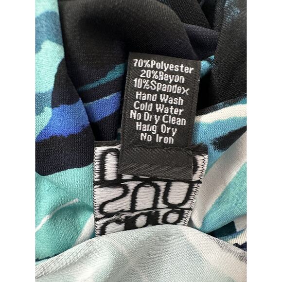 Clara Sun Woo Tunic Top Womens 3X Abstract Print Asymmetrical Made in USA - Picture 7 of 12